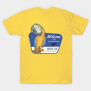 Beautiful African Blue Gold Macaw in Macawville, USA T-Shirt